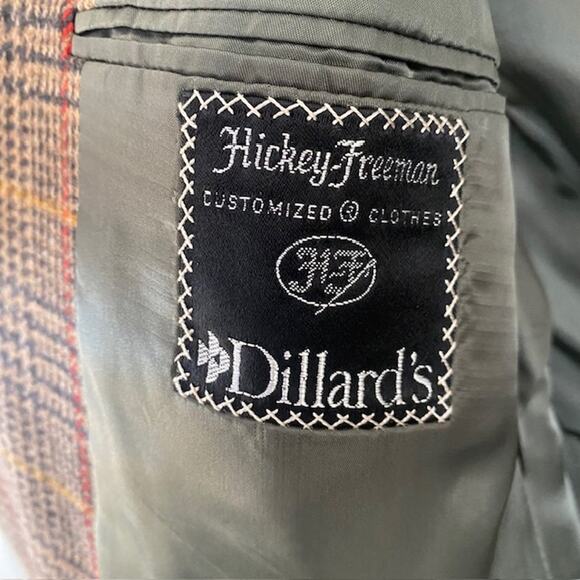 Hickey Freeman Dillard's Men's 40 Regular Canterbury Suit Jacket Wool Camel Hair - Picture 9 of 16